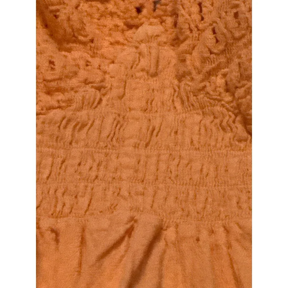 Orange Halter Dress Crochet Embroidered Boho Summer Resort Vacation Beach Vibes - Picture 6 of 8